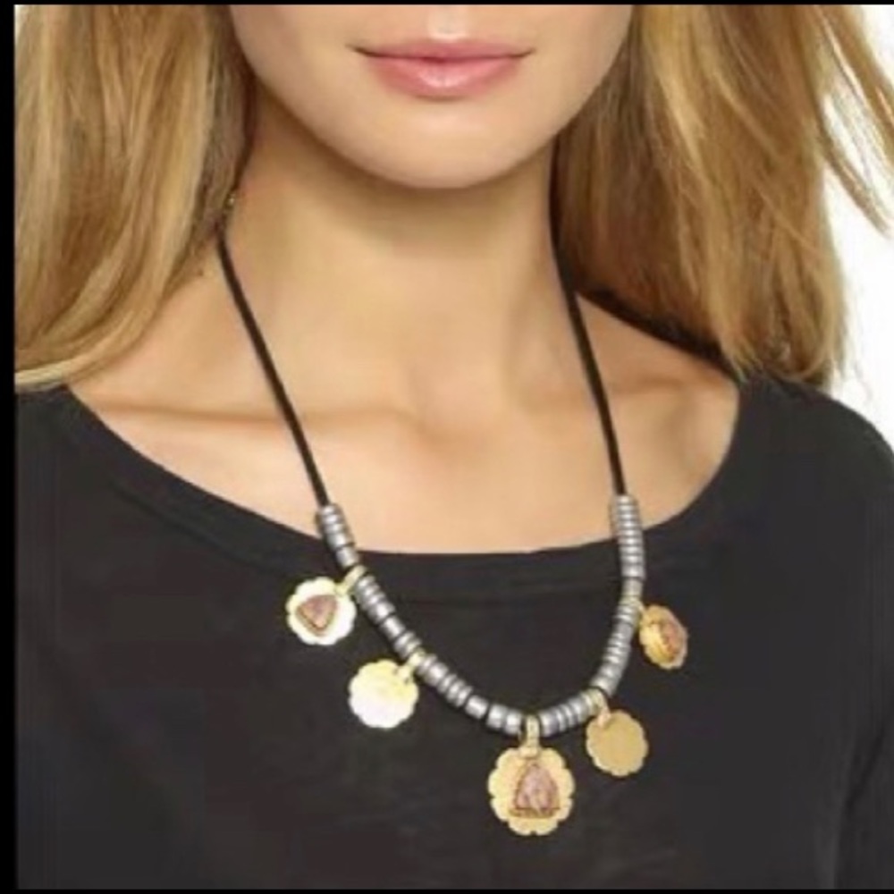 Madewell
Gold & Silver Jasper Leather Necklace